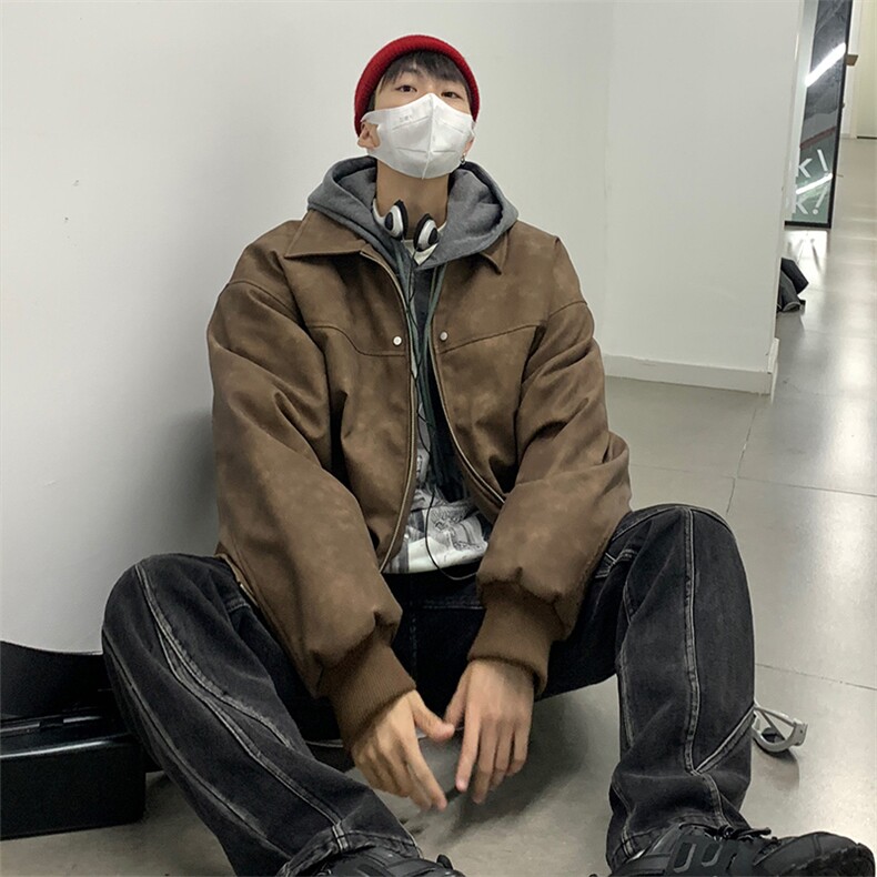 特P100无差价冬季简约百搭时尚潮流夹棉外套-HY8322 港风1图片