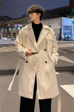 秋冬宽松毛呢大衣男中长款风衣复古情侣外套MN99995/P100加棉P110，男装风衣，电商B316