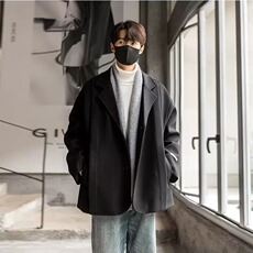 黑色痞帅高级感休闲西装外套男士慵懒风春秋季韩版cleanfit西服，男装西服套装，星座506A