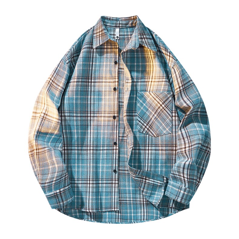 格子衬衫男长袖2026新款春秋痞帅潮牌秋冬宽松衬衣外套YY8850，男装衬衫，星座1206（原A206）