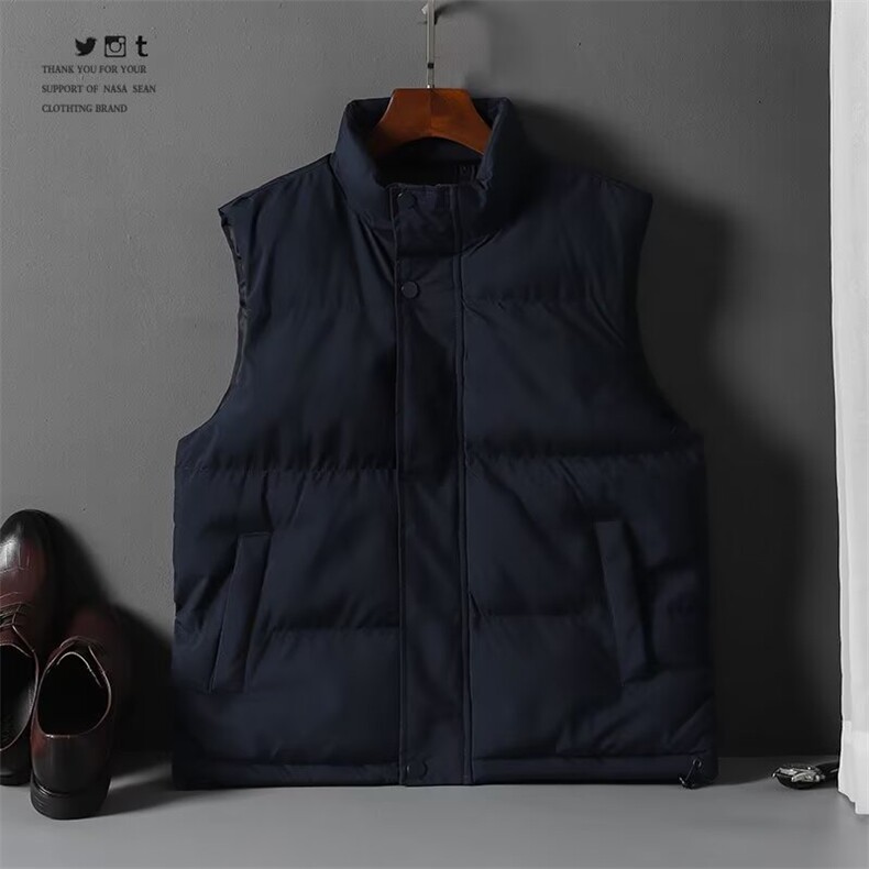 加绒加厚男立领棉马甲棉袄面包服保暖背心大码M-5XL MJ908 P40图片
