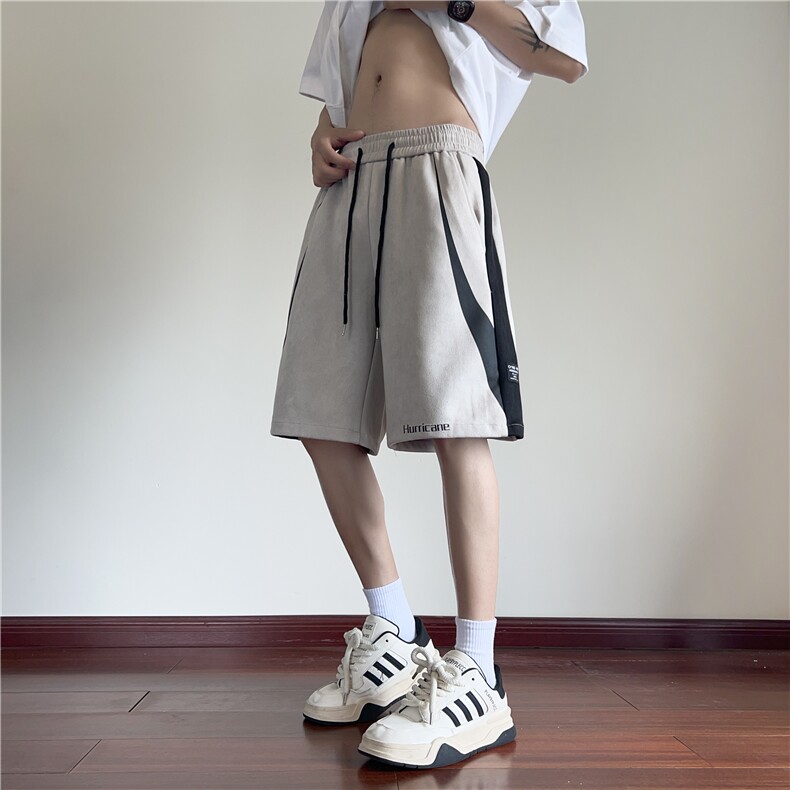 抖音品质麂皮绒拼接设计夏季新款宽松短裤B315-K24181-特P35控68图片