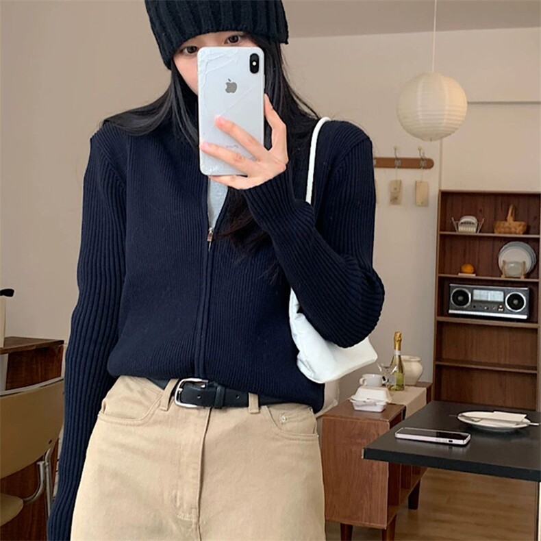 2025年春季韩系常规修身显瘦开衫长袖,女装卫衣/绒衫,泰沅羊绒