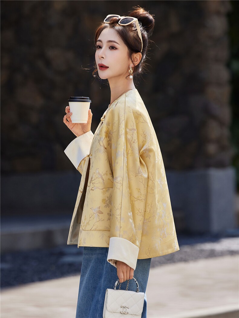 中式2026年春季宽松立体贴袋春秋短外套,女装短外套,靓衣阁