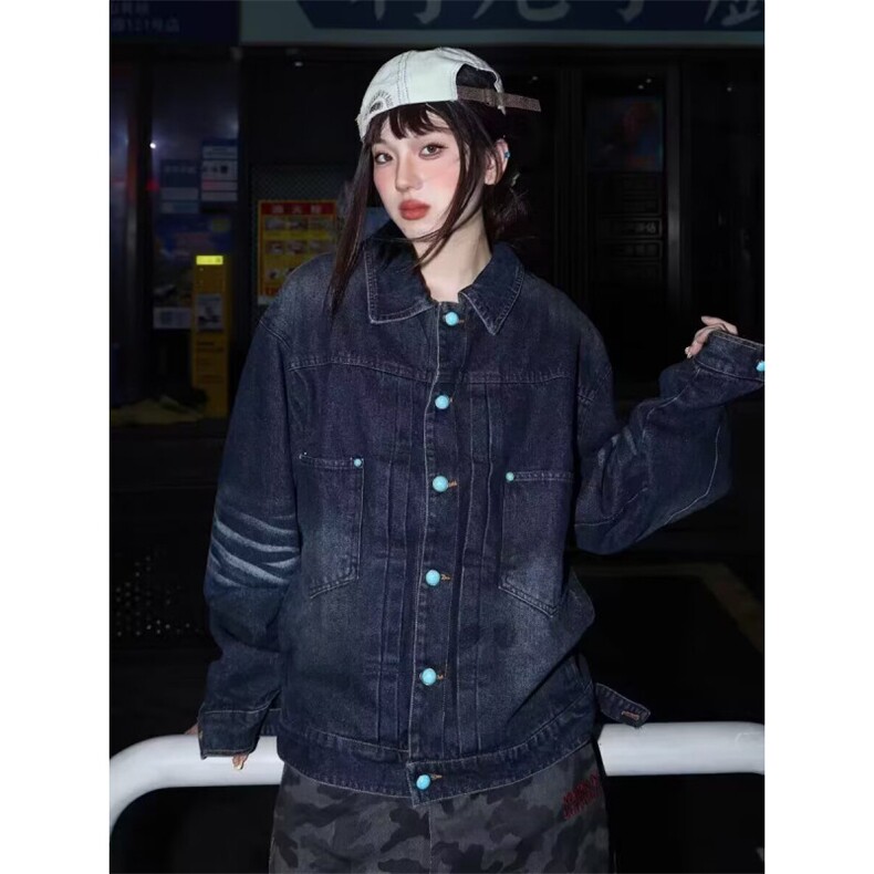 日系牛仔夹克原宿百搭气质流行慵懒潮流ins时尚新款简约JK2611,男装夹克,星座516A