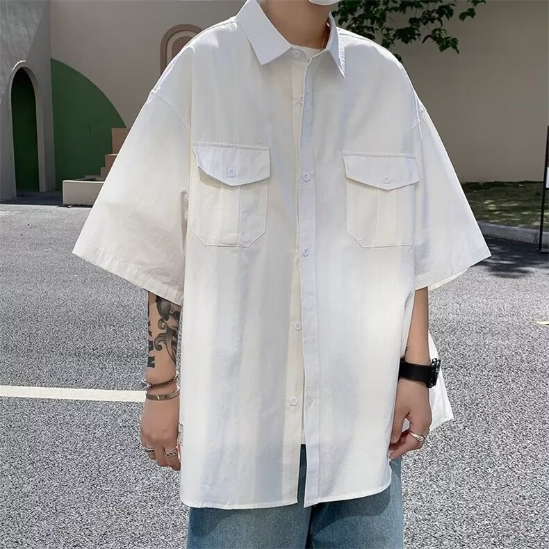 夏季新款衬衫潮流慵懒男方领衬衫S587P40,男装衬衫,星座1116-2
