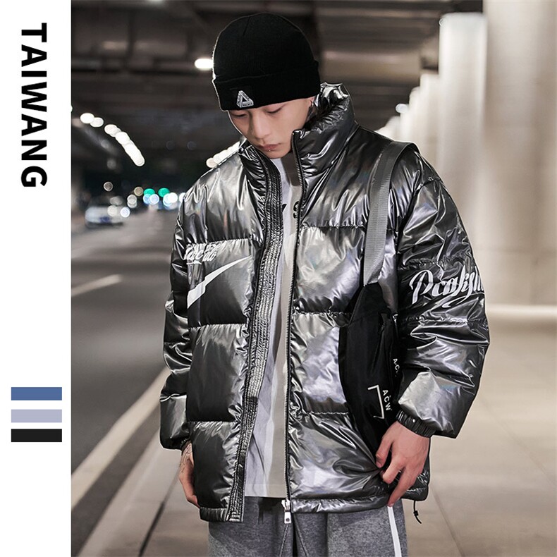 90%白鸭绒 冬装新款亮色立领羽绒服男潮流个性外套 A436-912-P175图片