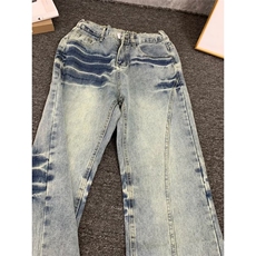 阔腿裤复古牛仔裤男女直筒裤宽松弯刀裤子春秋款1008-LV88077-P48，男装牛仔裤，星座1008