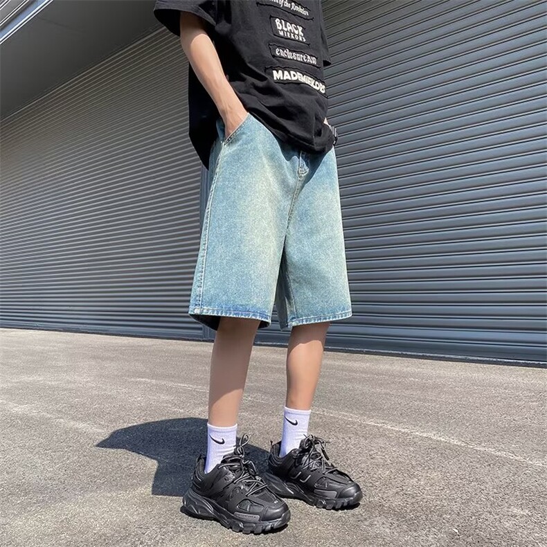 牛仔短裤男士夏季薄款2023年新款五分裤潮牌ins港风DK713,男装牛仔裤,星座1116-2