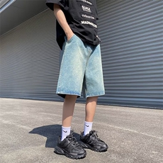 牛仔短裤男士夏季薄款2023年新款五分裤潮牌ins港风DK713，男装牛仔裤，星座1116-2
