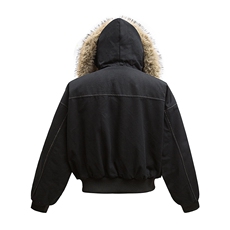 现货重磅boxy短款棉衣座山雕大毛毛领男女棉服水洗工装厚外套，男装棉衣，电商A486