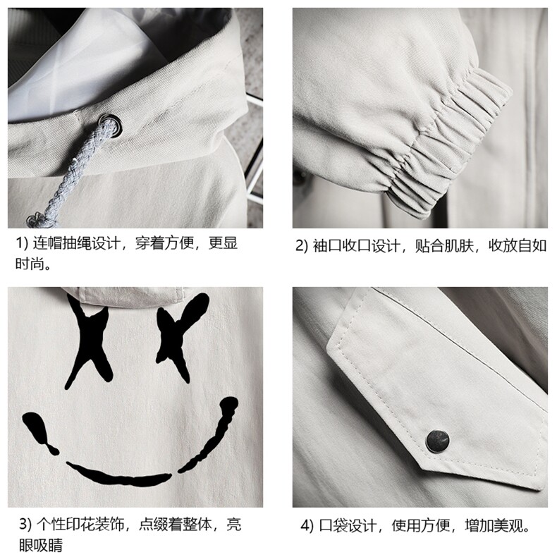 JK41190-P85加棉款-P115纯棉连帽夹克男士大码工装夹克男网格,男装夹克,电商A040A