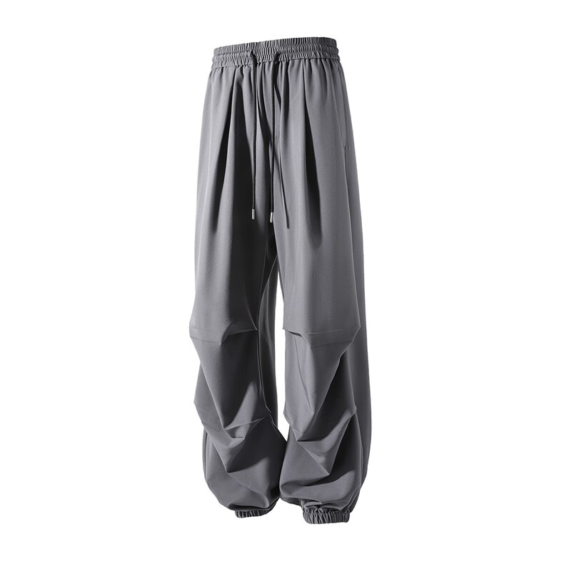 冰丝垂感褶皱束脚休闲裤 K021立体92%聚酯纤维8%氨纶(S-2XL)TP22图片