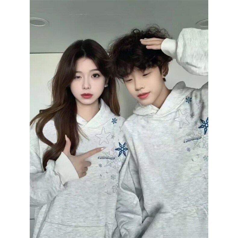 1506/QCX0010/P42美连帽卫衣男女冬季设计感小众宽松字母潮牌上衣,男装卫衣,星座1506