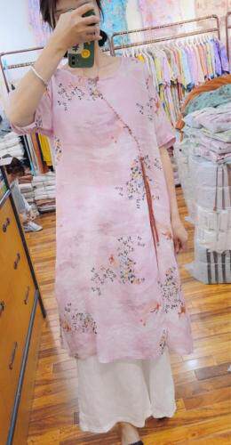 夏季新款苎麻连衣裙，女装连衣裙，YNJDD