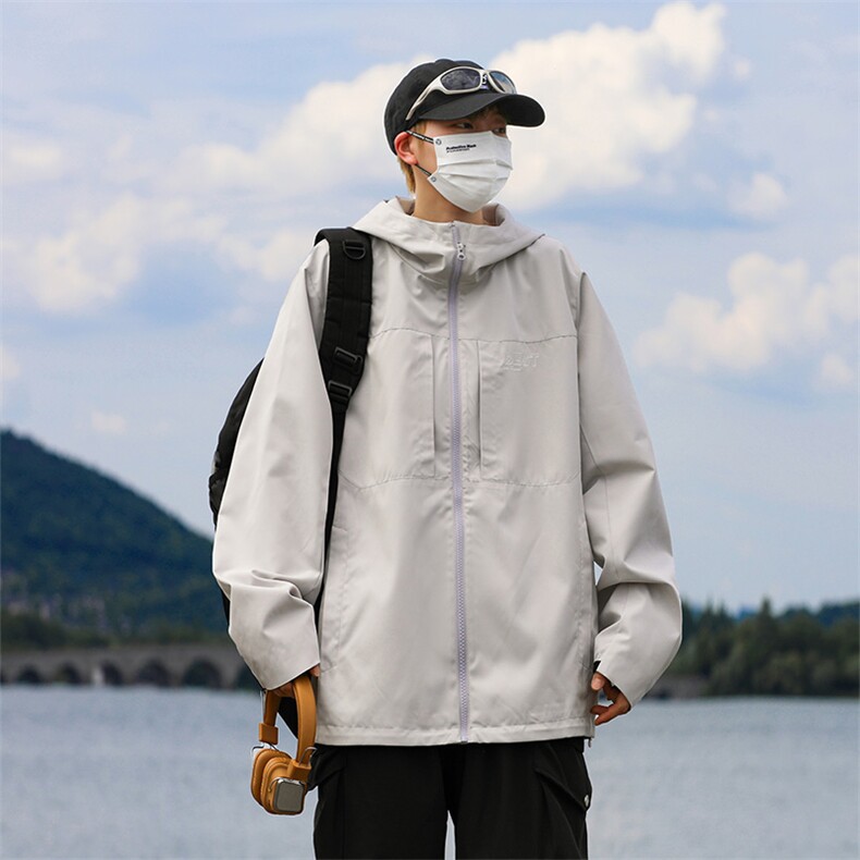 2024秋季新款连帽防水冲锋衣户外情侣外套J5036-P90控128,女装短外套,星座810(原QT5070)