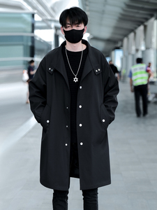 得物长年大货风衣男中长款呢大衣男F987款P95韩风外景A图片