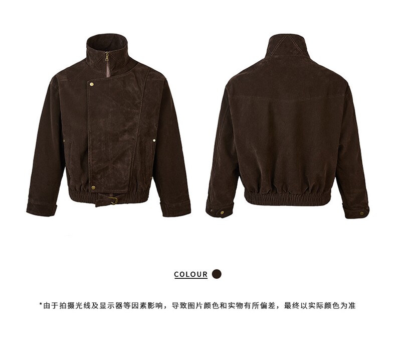 26春装高品质工艺老钱风立领拉链夹克外套男女潮牌工装风宽松上衣,男装夹克,电商A443