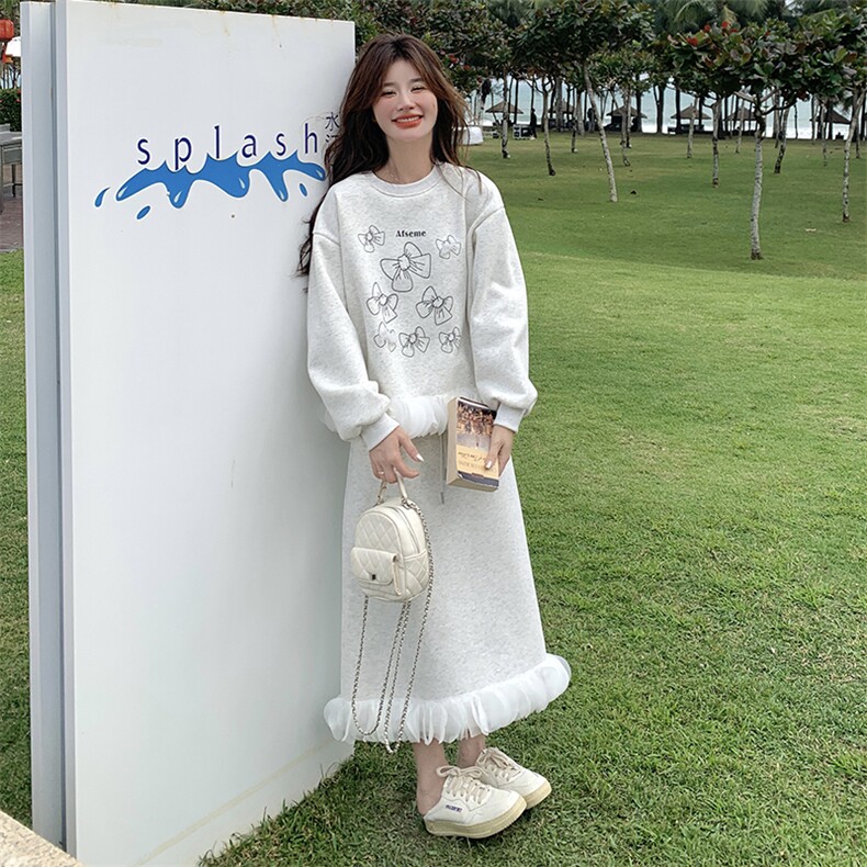 定制花边卫衣运动套装裙两件套2D041-2537-P175K268,女装套装/套裙,2D041