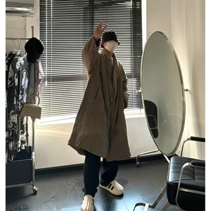 MH03-P145 韩系慵懒风长款绒面棉服加厚保暖棉衣外套男图片