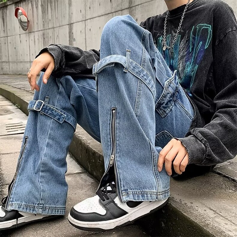 DESSO美式工装牛仔裤男春夏季直筒裤子vibe宽松阔腿长裤A122/P58图片