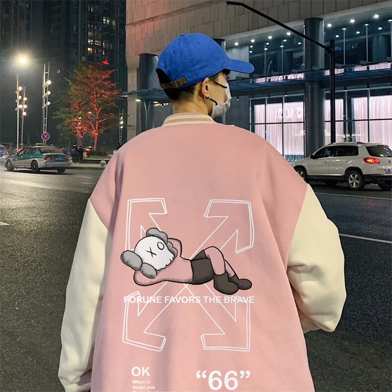 BQMF28-P90港风拼接棒球服男士棉服男棉袄男潮牌棒球服棉袄男潮牌图片