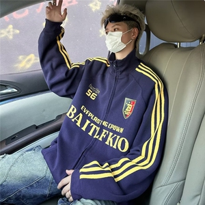 时尚华棉320克包边印花立领卫衣男装潮流外套 XZ212-1-QWY805-P48图片