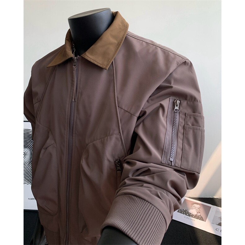 美式飞行员夹克男款解构弯刀短款外套廓形翻领棒球服JK02557-P72,男装夹克,星座308B-2