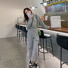 网红炸街可盐可甜卫衣时尚运动服套装女2022年高级感职业两件套装，女装套装/套裙，2C187