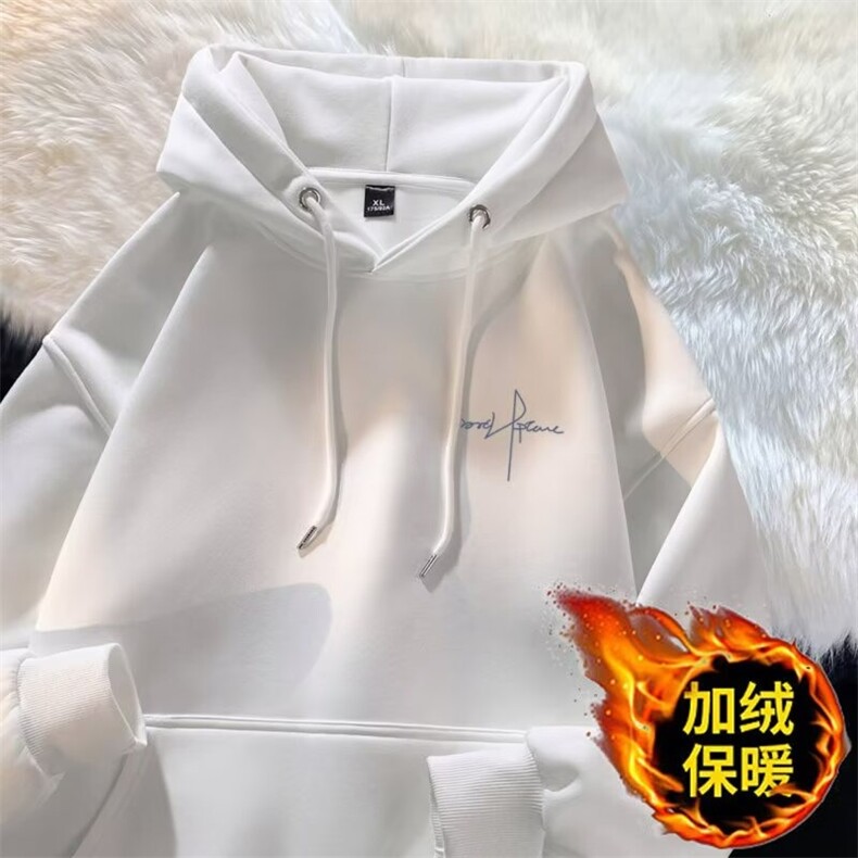 2025新年连帽卫衣男女秋冬季加绒加厚百搭潮牌美式学生宽松外套,女装短外套,星座715-4