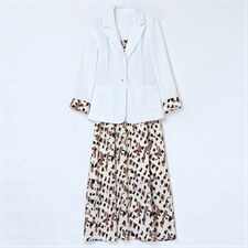 小西装吊带连衣裙女2025年初秋新款名媛气质碎花两件套裙子套装潮，女装套装/套裙，香莘料