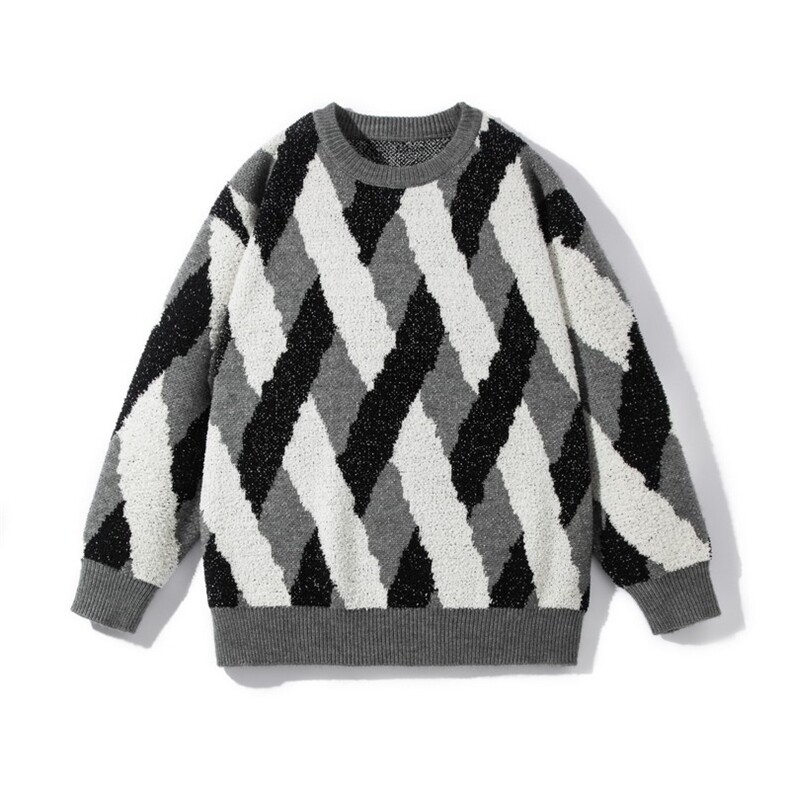 菱形格子针织线衫男士休闲百搭打底衫MY2416P80,男装T恤,星座914