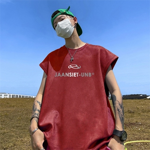 量大优供视频得物直播品220克夏季麂皮绒背心无袖T恤BJ181