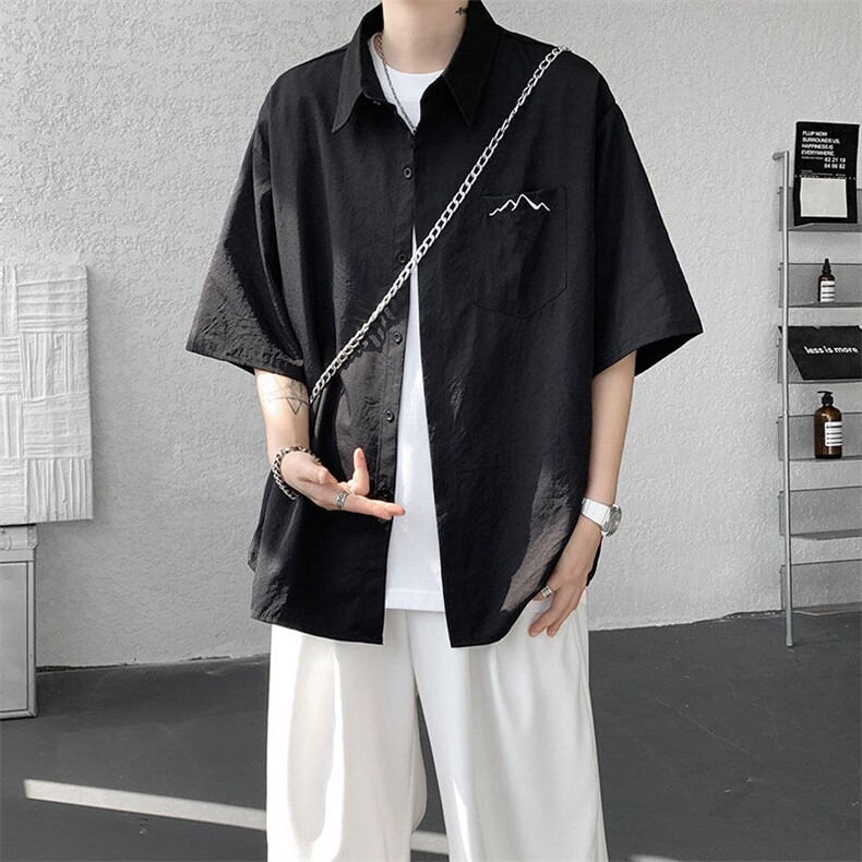 CS1143-特批25控49夏薄款冰丝面料大码短袖衬衫防晒透气外套,男装防晒衣,电商A059