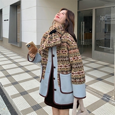 6972数据款现货大货已出90绒羊羔毛拼接羽绒P295-K438，女装羽绒服，2D034