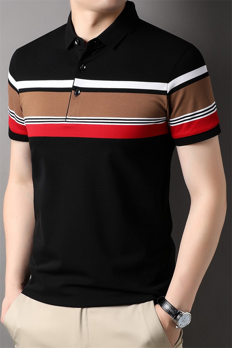 夏季保罗衬衫领汗衫衣服Polo衫男士短袖T恤中年休闲翻领半袖体恤,男装T恤,电商B212（原钱塘6029）