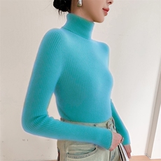 打底衫女秋冬内搭高领套头保暖长袖羊绒针织毛衣，女装羊绒衫，云暖羊山羊绒