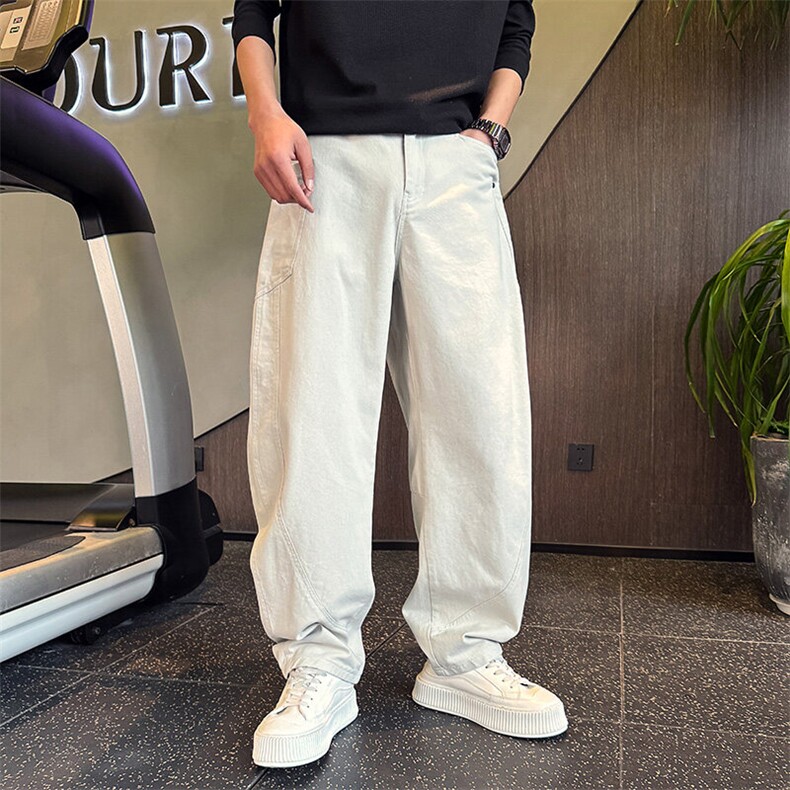 K20257-P88男士弯刀裤水洗牛仔裤男潮流宽松休闲裤镰刀裤男,男装牛仔裤,电商A368