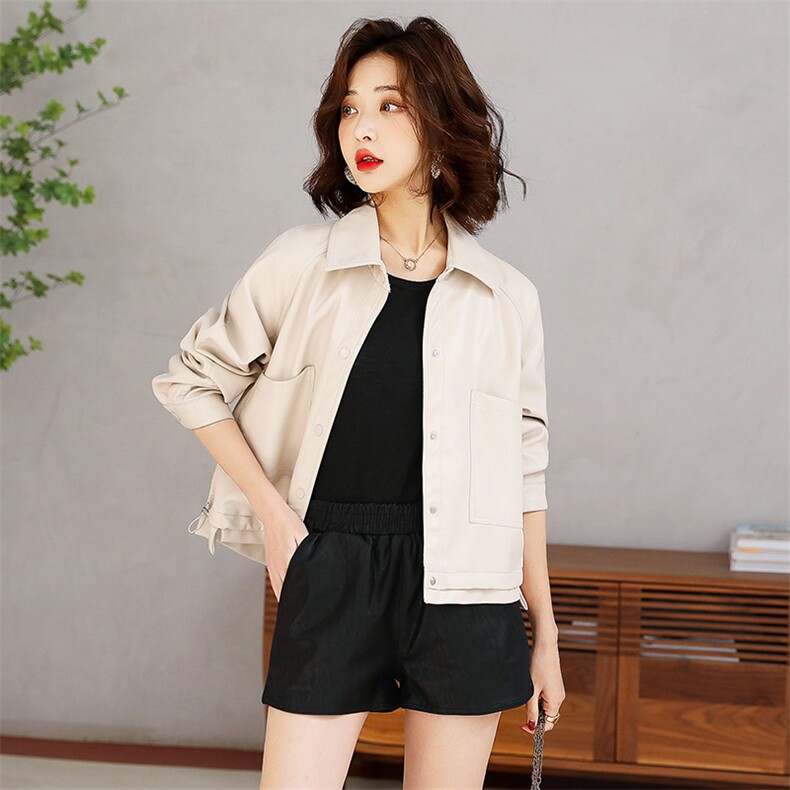 现货主推2022新款机车服小皮衣休闲显瘦百搭皮衣外套女两件套,女装套装/套裙,江南女神