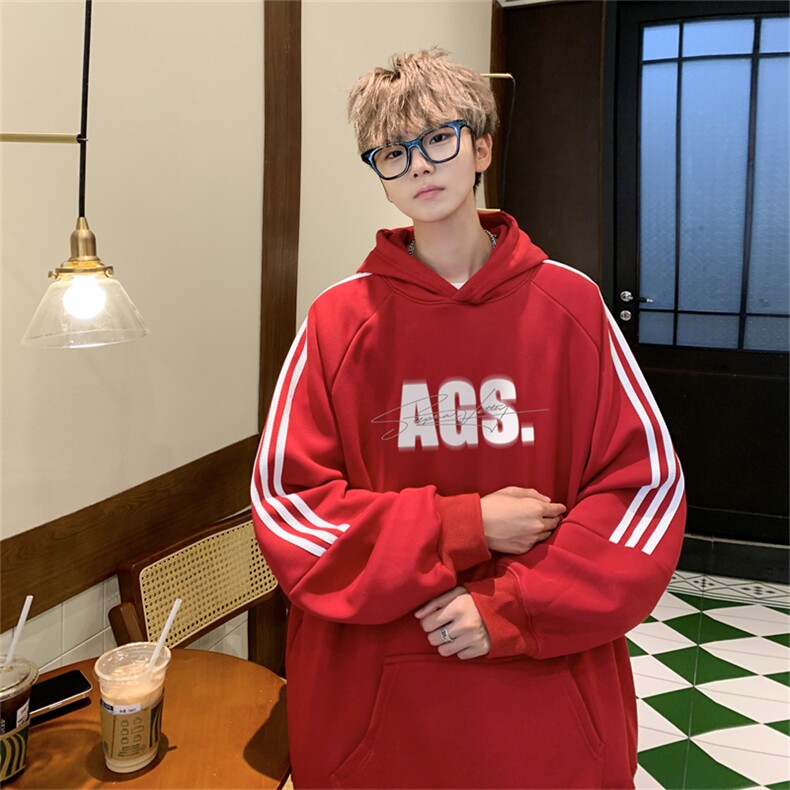 美式三杠条纹复连帽卫衣秋冬男女宽松长袖SWY2475-P55控8850棉,男装卫衣,电商B370