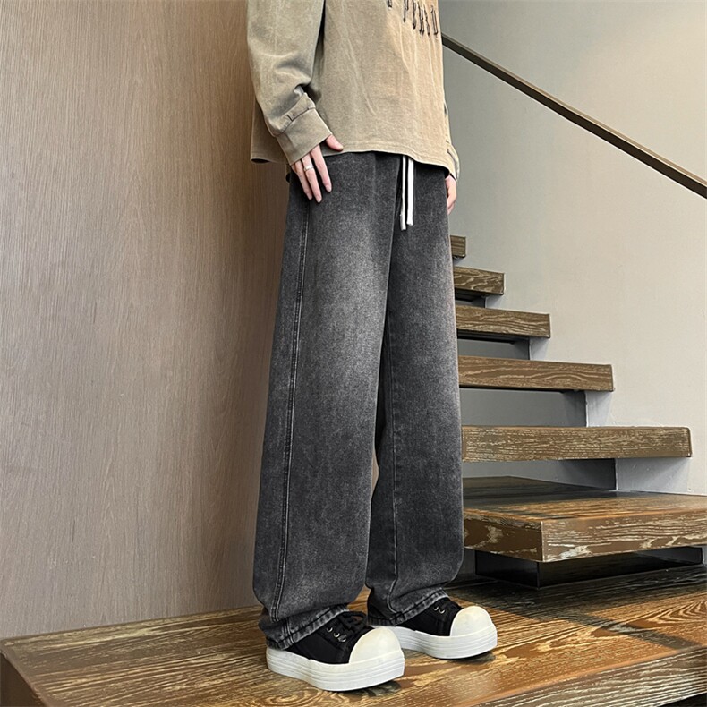 8XL-M牛仔裤美式潮牌复古水洗做旧特大码直筒宽松长裤NZ9009/P58,男装牛仔裤,电商B238