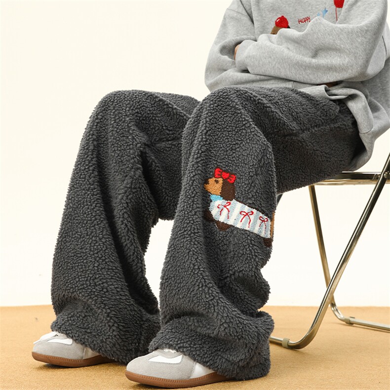 网络图现货美式潮牌宽松百搭加厚羊驼绒阔腿裤JK75-P40,男装休闲裤,星座715-7