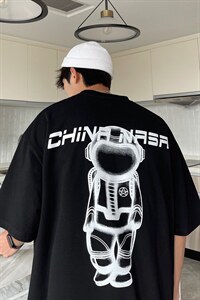 夏季大码china宇航员太空人圆领印花短袖T恤 A071-9001-P30图片