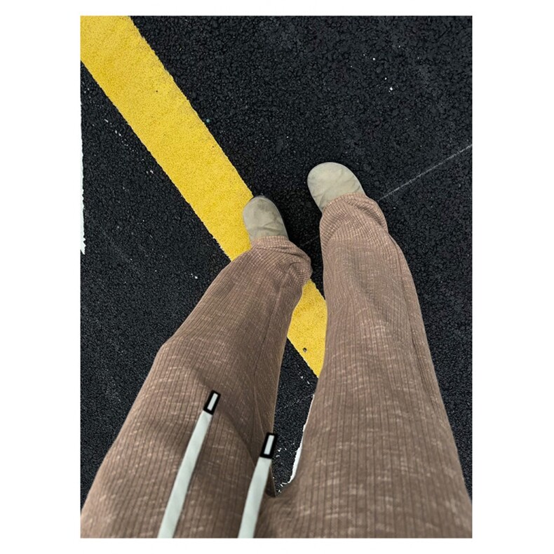 扎染灯芯绒裤子男秋冬季宽松直筒垂感卫裤青少年美式阔腿休闲长裤,男装休闲裤,四季星座505