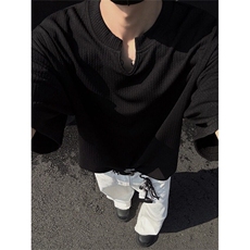 肌理感V领T恤男夏季cleanfit亲肤垂感休闲痞帅短袖冰丝凉感半袖男，男装T恤，星座506A