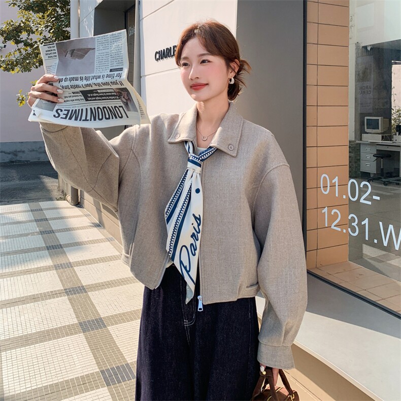 韩版减龄短款呢子外套女2025春秋季新款休闲显瘦百搭休闲毛呢上衣图片