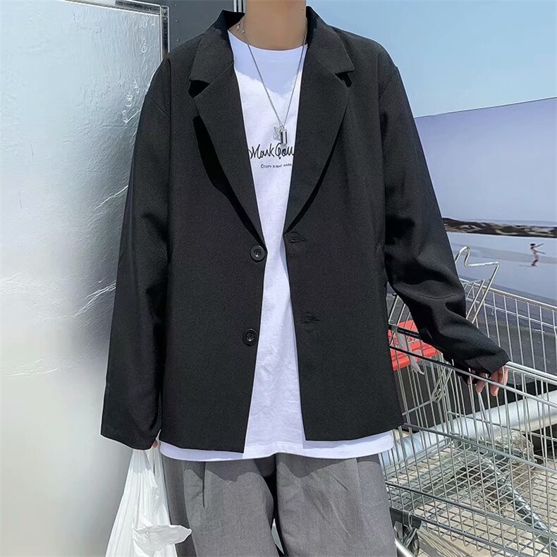痞帅外套男春秋宽松港风小西服韩版潮流休闲西装上衣服XF5534-P60，男装西服，星座1008