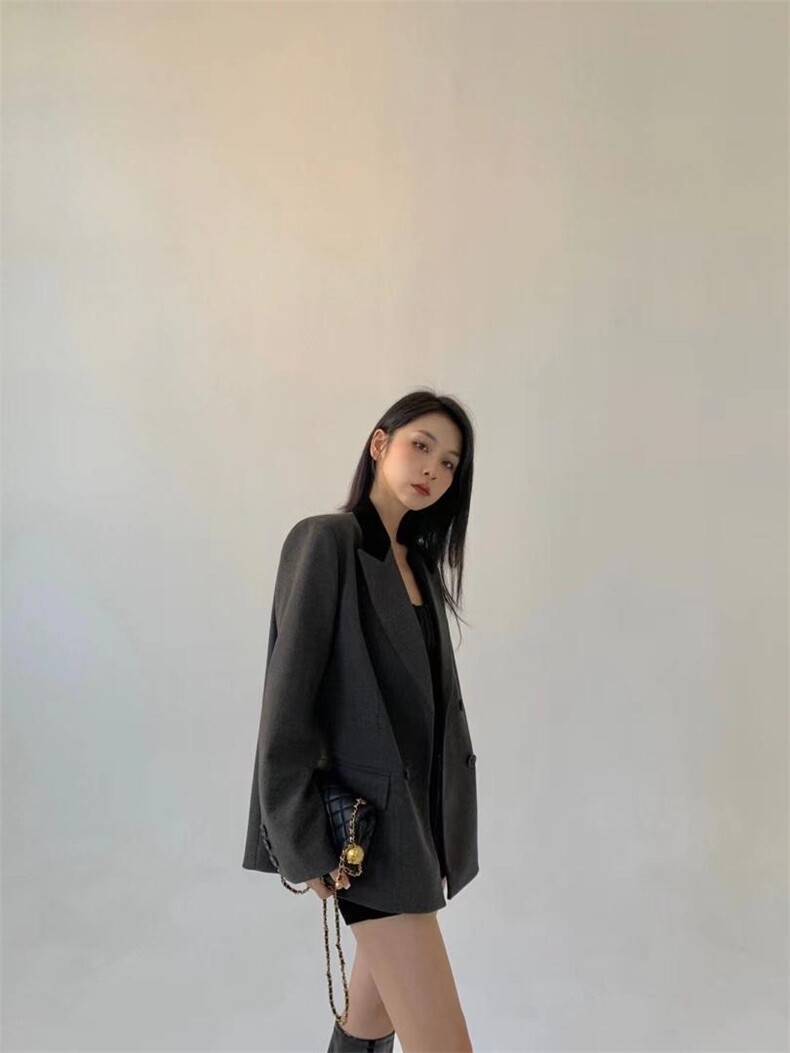 拼接设计外套，其它，HE