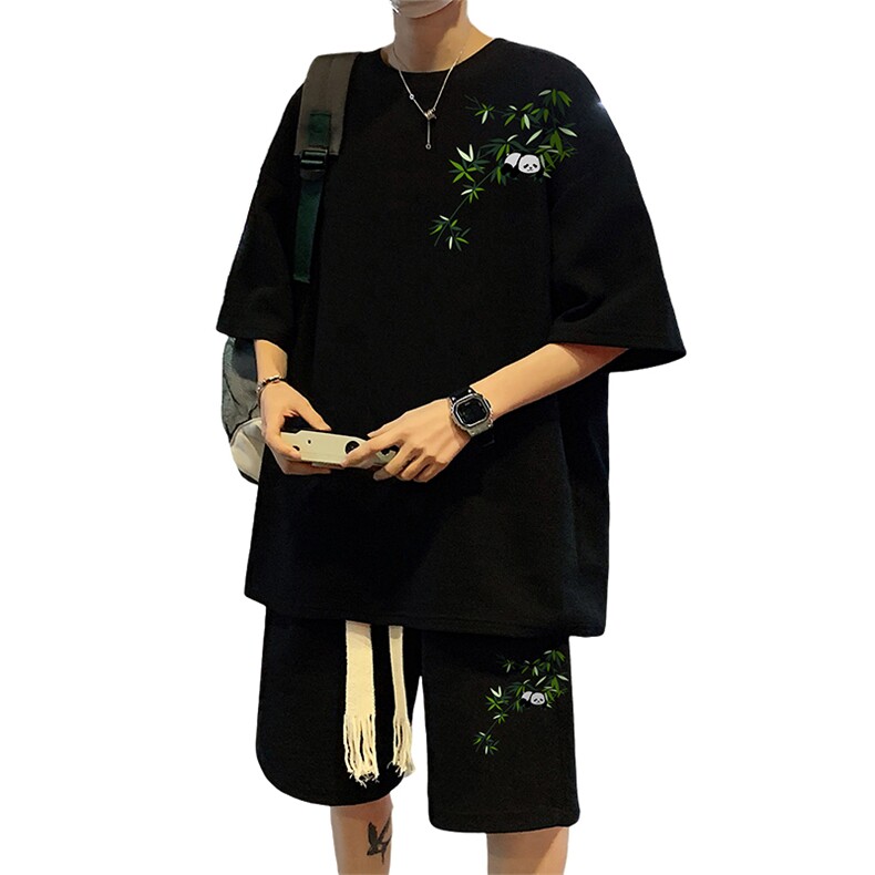 套装！华夫格套装短袖T恤短裤男TZ215-特P38,男装T恤,电商B367
