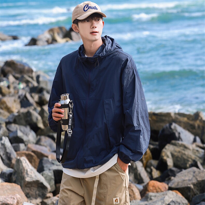 防晒衣男款夏季2024新款冰丝透气连帽防晒服外套防紫外线钓鱼服潮,男装夹克,电商A003